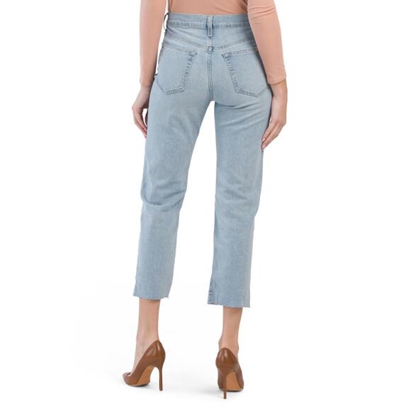 Joe's Jeans Light Wash Distressed Tomboy Slim Ankle Crop Straight Jeans Size 31 - Picture 3 of 13